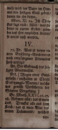 IV. [Die Einsetzung des H. Abendmahls]