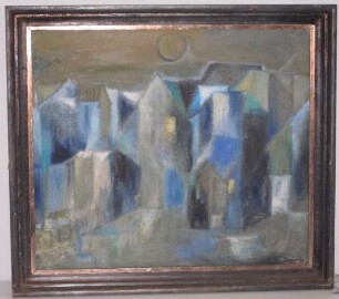 Gemälde Karl Diederichs "Blaue Stadt"