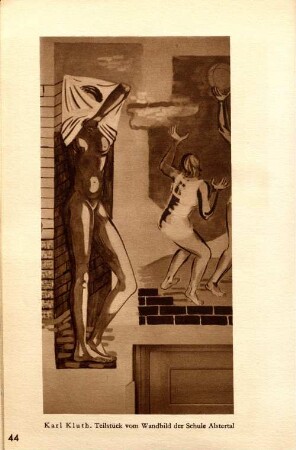 Karl Kluth. Teilstück vom Wandbild der Schule Alstertal