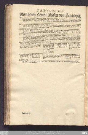 Tabula CLII. Von denen Herren Grafen von Henneberg.