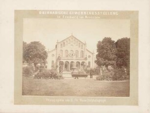 Ausstellungshalle bei der Oberbadischen Gewerbeausstellung in Freiburg i. Br.
