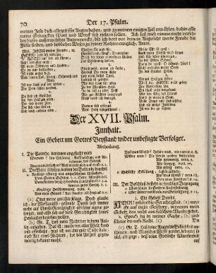 70-75, Der XVII. Psalm