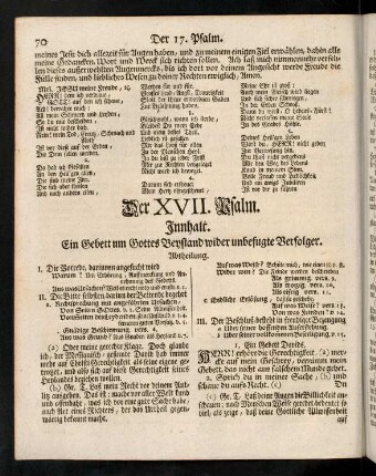 70-75, Der XVII. Psalm