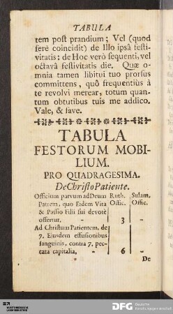 Tabula Festorum Mobilium.