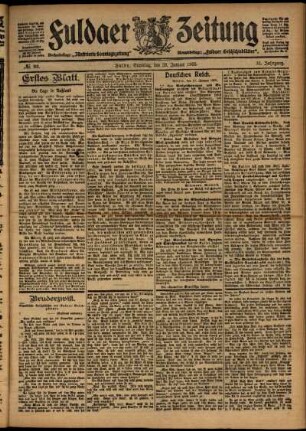 Erste Ausgabe vom Samstag, den 28. Januar 1905.