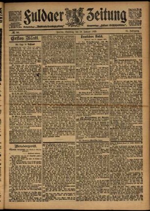 Erste Ausgabe vom Samstag, den 28. Januar 1905.