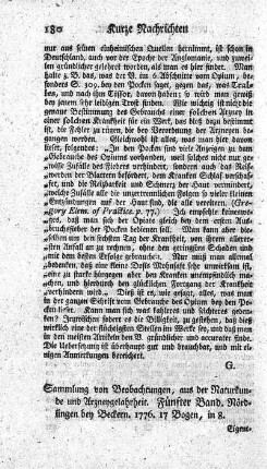 Sammlung von Beobachtungen aus der Naturkunde und Arzneygelahrheit. Bd.5.