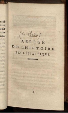Abrégé de l'histoire ecclésiastique.