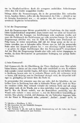 b) bei der Zeugenaussage
