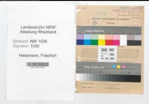 Entnazifizierung Friedrich Hassmann , geb. 22.09.1883 (Landwirt)