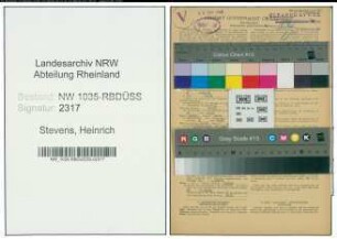 Entnazifizierung Heinrich Stevens , geb. 20.10.1910 (Schlosser)