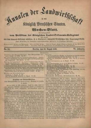 No. 34. Berlin, den 22. August 1866. VI. Jahrgang.