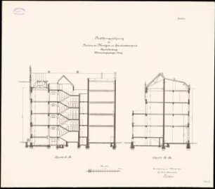 Kunstgewerbe- und Handwerkerschule, Berlin-Charlottenburg: Schnitte 1:100