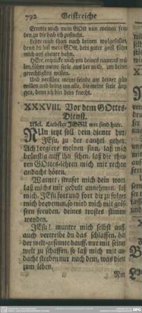 XXXVIII. Vor dem Gottes-Dienst