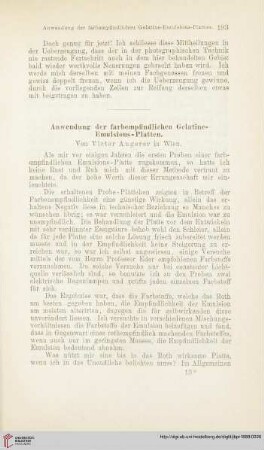 2: Anwendung der farbempfindlichen Gelatine-Emulsions-Platten