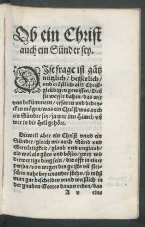 Ob ein Christ auch ein Sünder sey.