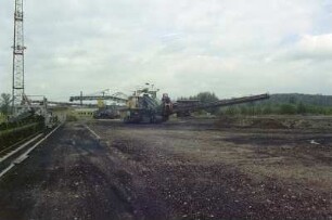 Kohlestapelplatz, Haldenschüttgeräte, Kraftwerk Turów, von NW
