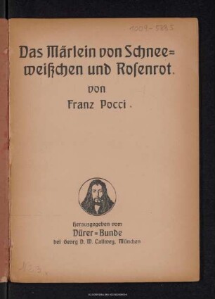 Das Märlein von Schneeweißchen und Rosenrot