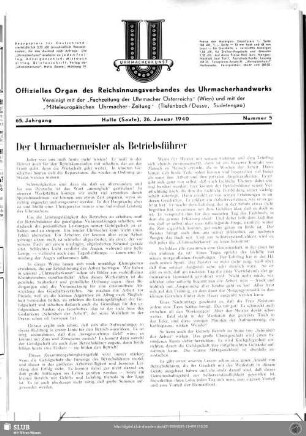 Der Uhrmachermeister als Betriebsführer