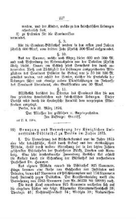 Benutzung und Vermehrung der Königlichen Universitäts-Bibliothek zu Berlin im Jahre 1875 : [II. Universitäten]