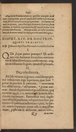 Disput. XIV. De Doctrin. Quinti Praecepti: