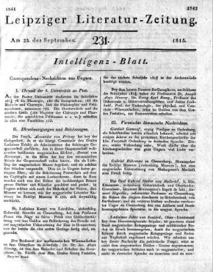 1815-09-23 : 231. Stück [Intelligenz-Blatt]