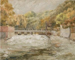 Ingrid Groschke - Spreebrücke mit Schleuse