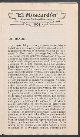 El moscardón : almanaque satírico=político uruguayo, año 1 - no. 1
