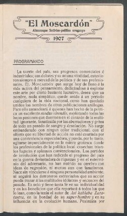 El moscardón : almanaque satírico=político uruguayo, año 1 - no. 1