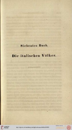 Siebentes Buch: Die italischen Völker
