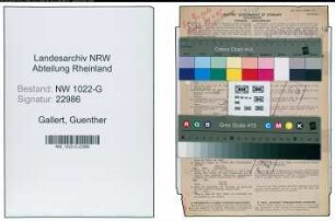 Entnazifizierung Guenther Gallert , geb. 31.05.1922 (Feuerwehrmann)