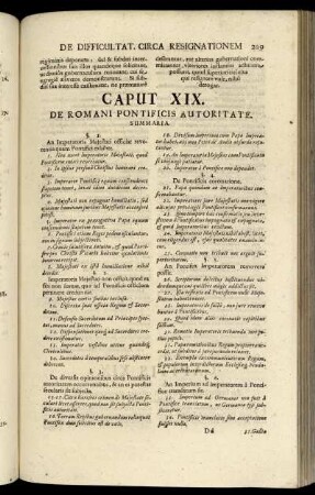 Caput XIX. De Romani Pontificis Autoritate.