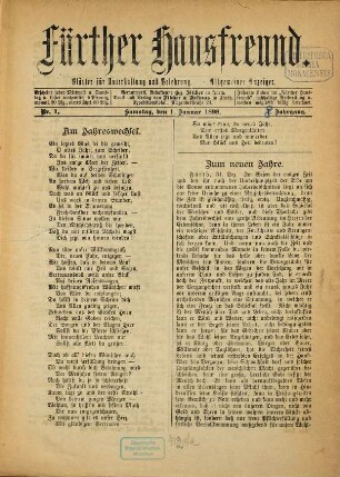 Fürther Hausfreund. 1898 = Jg. 8