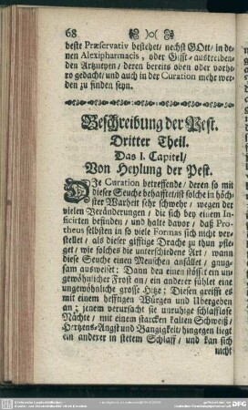 Beschreibung der Pest. Dritter Theil