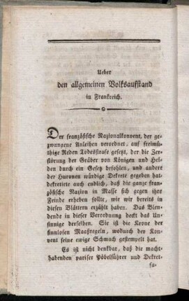 Ueber den allgemeinen Volksaufstand in Frankreich