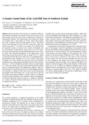 A seismic crustal study of the axial rift zone in Southwest Iceland