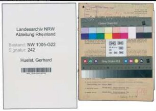 Entnazifizierung Gerhard Huelst , geb. 02.05.1904 (Metzger)