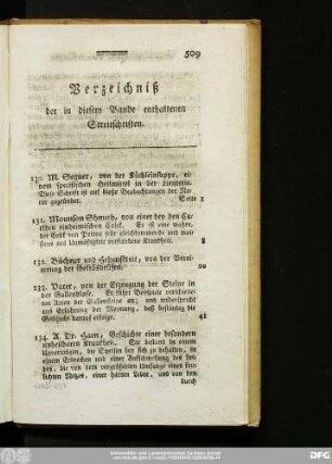 Verzeichniß der in diesem Bande enthaltenen Streitschriften.