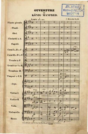 Ouverture zu König Manfred : Oper ; in fünf Akten von Friedrich Röber ; op. 93