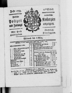 10tes Stück., Ausgabe vom 6. März 1793