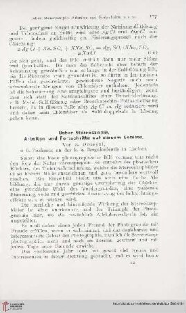 17: Ueber Stereoskopie, Arbeiten und Fortschritte auf diesem Gebiete