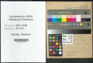 Entnazifizierung Heinrich Schaly , geb. 11.05.1903 (Dreher)