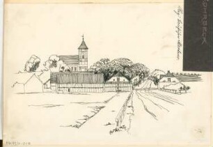 Dorfkirche, Neindorf Monatskonkurrenz Oktober 1909: Perspektivische Ansicht