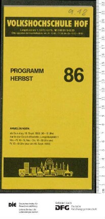 Programm 2. Semester 1986