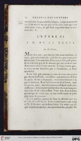 (Lettre XI - XX)