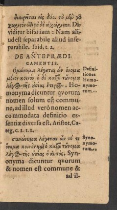 De Antepraedicamentis.