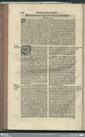 Evangelium am ersten Sonntag in der Fasten, Matth. am 4
