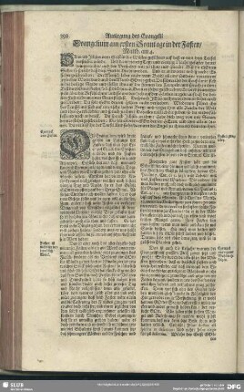 Evangelium am ersten Sonntag in der Fasten, Matth. am 4