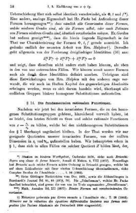 § 14. Die fundamentalen rationalen Functionen.