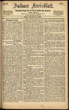 Ausgabe vom Samstag, den 31. März 1877.